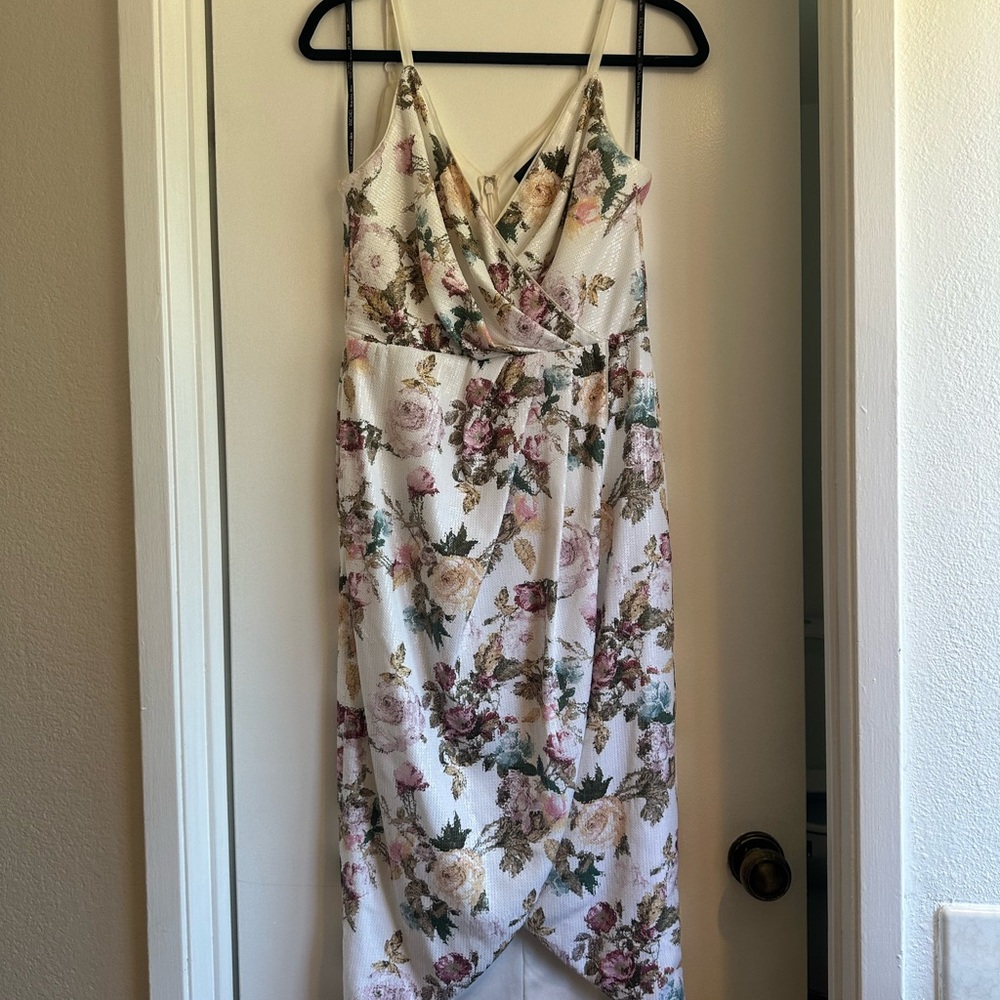 RACHEL Rachel Roy Cream Midi Sundress Spaghetti Strap